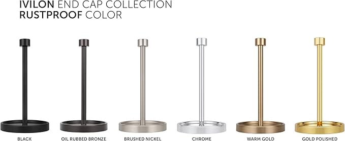 Ivilon Countertop Paper Towel Holder - Modern End Cap Minimalist Design - Fits All Paper Towel Roll Sizes - Color Black - Image 5