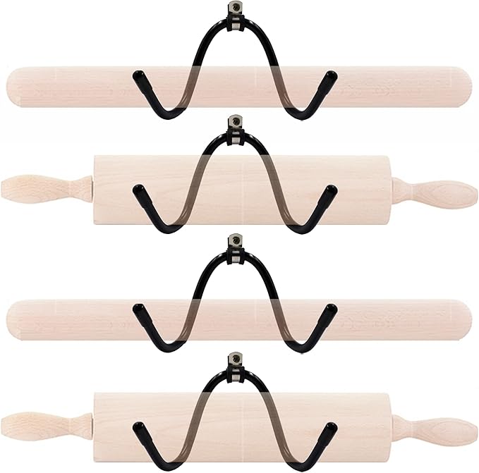 YYST Rolling Pin Holder Rolling Pin Display Rack Rolling Pin Storage - Hardware Included - No Rolling Pin-4/PK