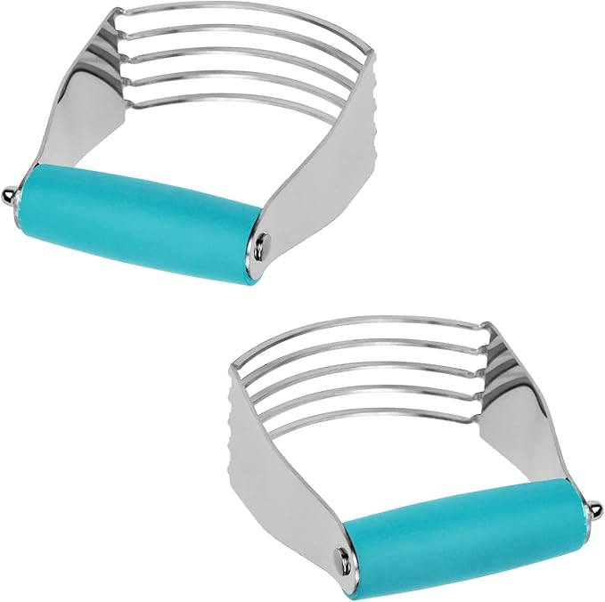 Dough Blender Heavy Duty Pastry Cutter Stainless Steel Butter Cutter Professional Baking Tool For Mixing Flour Butter (Blue) - Image 6