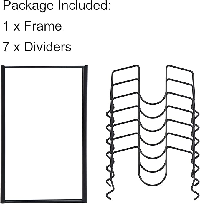 Toplife Pot Lids Organizer Rack for Cabinet and Countertop, 7+ Pan Lids and Bakeware Organizer Rack Holder with 7 Adjustable Compartments - Black - Image 5