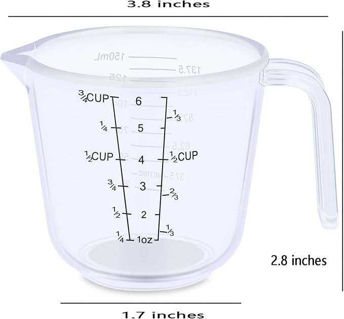 DOTINGHUX Measuring Cup, 3/4 Cup, Clear - Image 3
