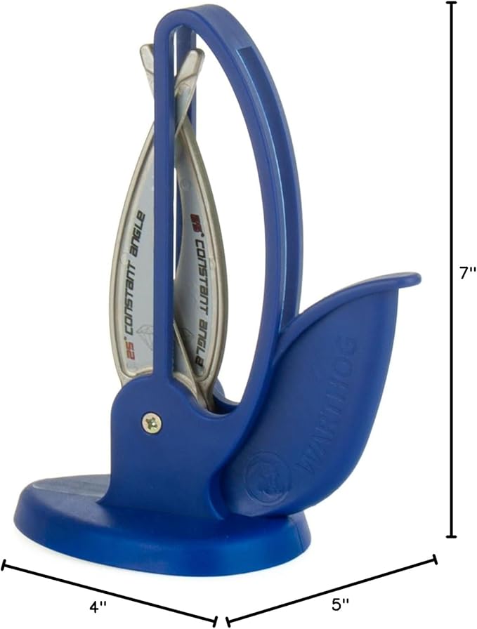 Warthog V-Sharp CURVE Professional Knife Sharpener System, 25 Degree Angle Knife Sharpener, 325 Grit Diamond Hones, Kitchen Tools, Easy to Use, Lightweight, No Adjustments, Ultra Compact, Blue - Image 6