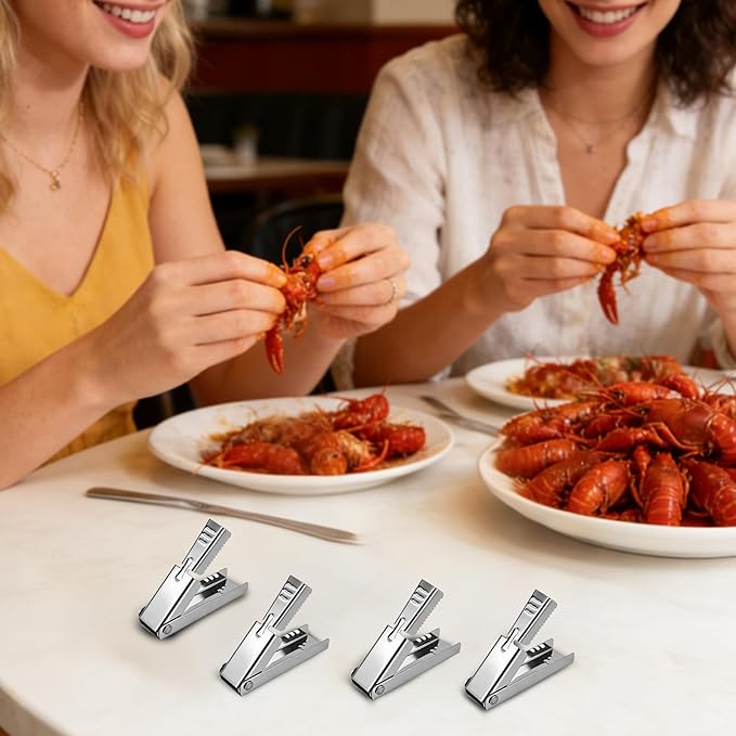 4pcs Crawfish Peeler Tool, Non-Slip Design Stainless Steel Shrimp & Crayfish Sheller Effortless Tail Peeling for Cooked Shrimp Seafood Shucker Easy to Clean Kitchen Gadget for Home & Restaurants