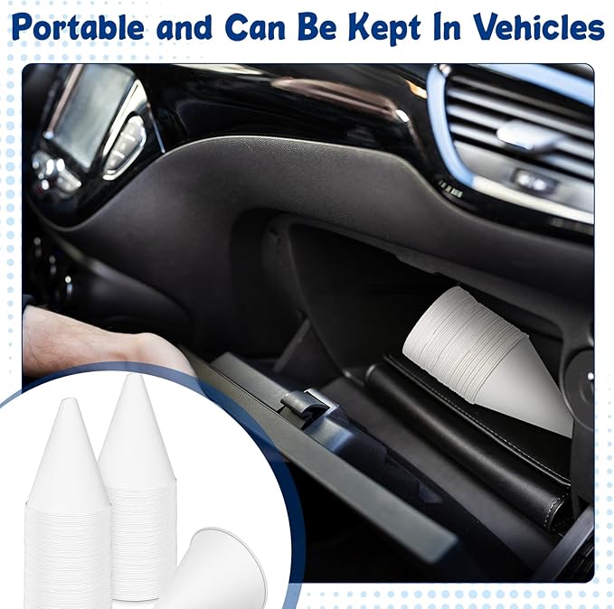 SiliFine 25 Pcs Paper Funnels for Motor Oil 6 oz Disposable Engine Oil Funnel for Gas Car Change Cone Fluid Automotive Use Dispensers or Kitchen Filling Bottle