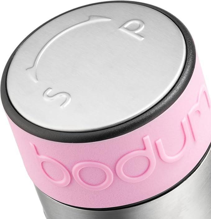 Bodum Twin Dual Salt and Pepper Grinder, Stainless Steel w/Silicone Sleeve, Bubblegum