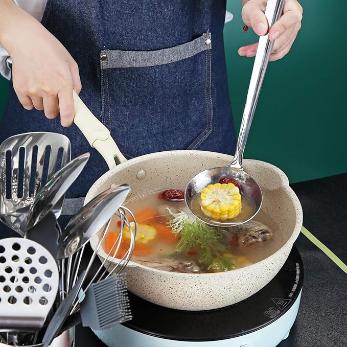 Stainless Steel Ladle, Berglander Soup Ladle, Cooking Ladle, Kitchen Ladle, Metal Soup Spoon For Cooking Non-Stick And Heat Resistant, Dishwasher Safe, Easy to Clean - Image 7