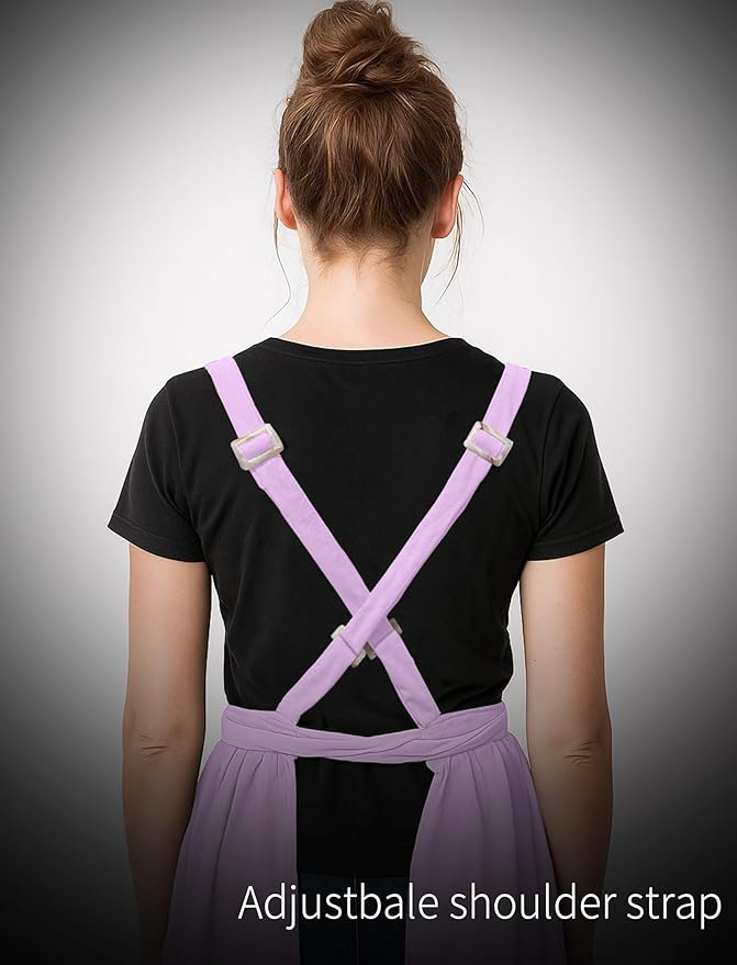 Pinknoke Vintage Pinafore Apron Dress for Women with Pockets Cute Floral Chef Aprons for Kitchen Cooking Baking Gardening - Image 8