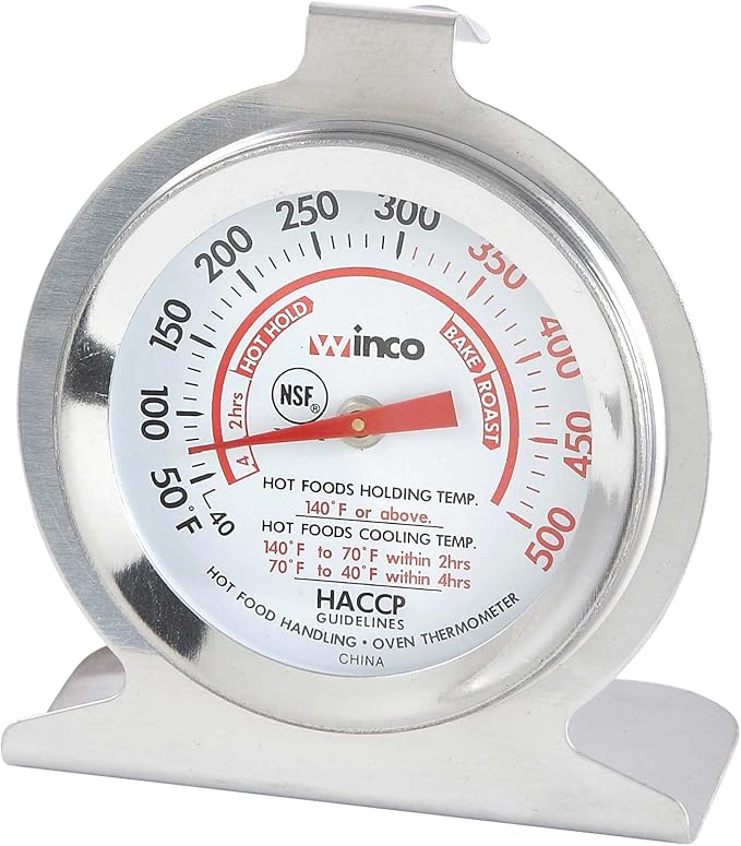 Winco 2-Inch Dial Oven Thermometer with Hook and Panel Base (TMT-OV2)
