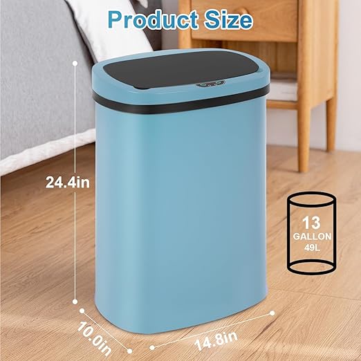 FDW Garbage Can 13 Gallon 50 Liter Kitchen Trash Can for Bathroom Bedroom Home Office Automatic Touch Free High-Capacity with Lid Waste Bin - Image 7
