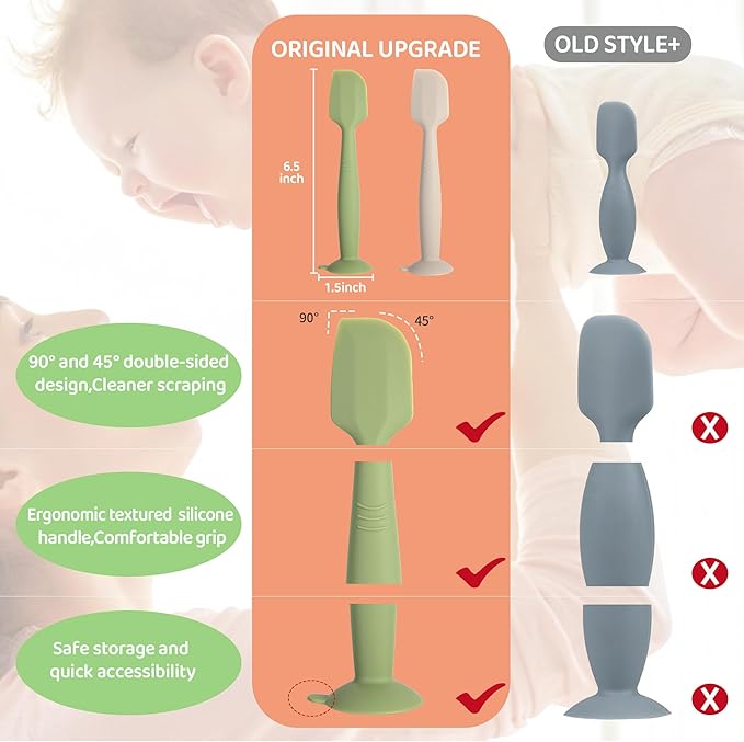 Diaper Spatula with Case, 3 Pack Baby Diaper Cream spatulas with 3 Storage Boxes, Soft Silicone Diaper Cream Applicator Butt Paste Spatula with Suction Base Full Size - Image 6