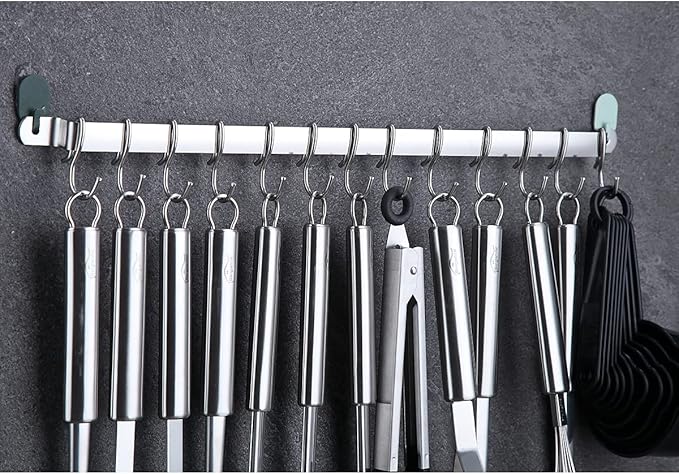 Berglander Kitchen Utensils Set 38 Pieces, Stainless Steel Cooking Utensils Set, Kitchen Gadgets Cookware, Kitchen Tool Set with Utensil Holder Rack And Hooks For Hanging Dishwasher Safe