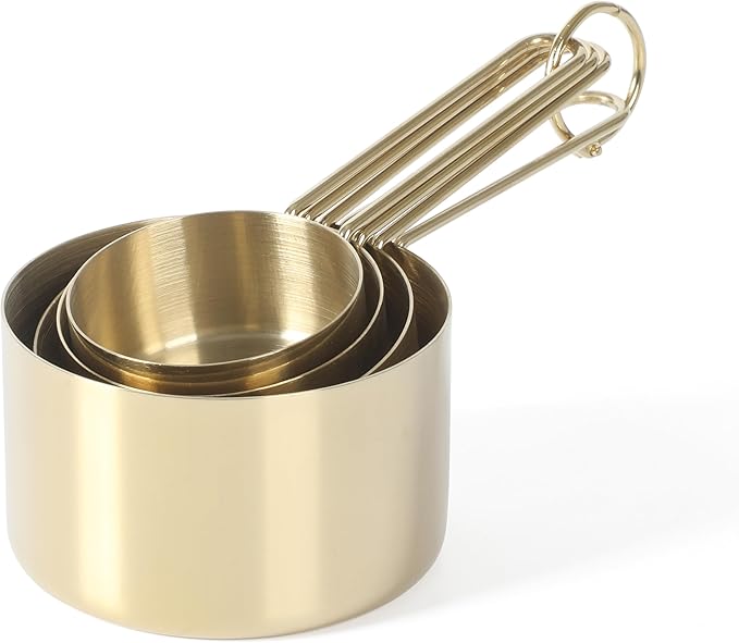Martha Stewart Richburn 4-Piece Gold Stainless Steel Measuring Cup Set – Durable and Stylish Kitchen Measuring Tools for Baking and Cooking - Image 5