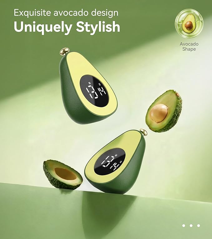 Digital Visual Timer Kitchen Timer for Yoga, Exercise, 99-Minute Silent Countdown, Time Management Tool with Pause Function (Avocado)