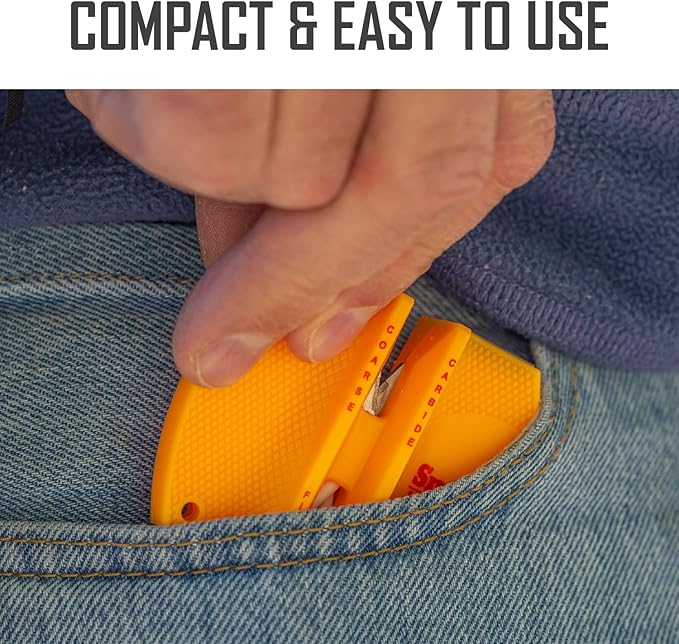 Smith's CCKS 2-Step Knife Sharpener - Yellow - 2-Step Preset Coarse & Fine Slots - Outdoor Handheld Knife Sharpener - Fishing, Hunting, Fillet, Pocket Knives - Compact Plastic Portable Keychain Tool - Image 8