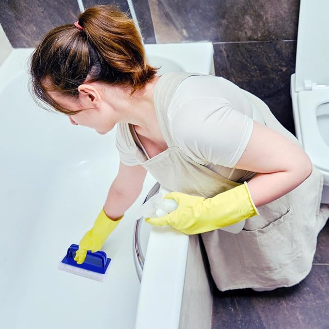 YoleShy Shower Scrubber Non-Scratch Bathtub Scrubber Heavy Duty Scrub Pad with Handle for Bathroom Tile Bathtubs Shower Tile Sink Pool Tile Spas (Blue) - Image 7