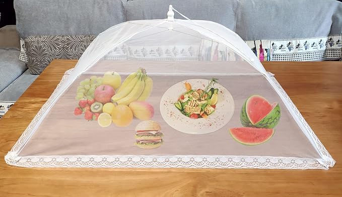 Mesh Food Covers for Outside,3 Extra Large 40"X24" Jumbo Pop-Up Mesh Food Tent Food Cover for Outside BBQ Camping Party Picnic Accessories - Outside Food Covers