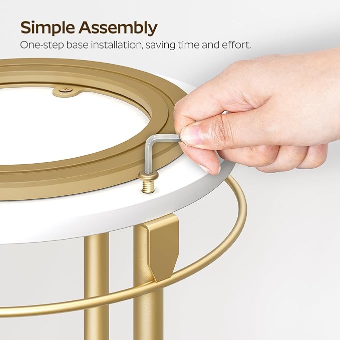 YATINEY Lazy Susan Organizer, Rotating Spice Rack, 2 Tier Spice Turntable Organizer, Industrial Turntable Spice Holder, for Kitchen Countertop and Cabinet, Compact and Versatile, White and Gold SR22DW - Image 8