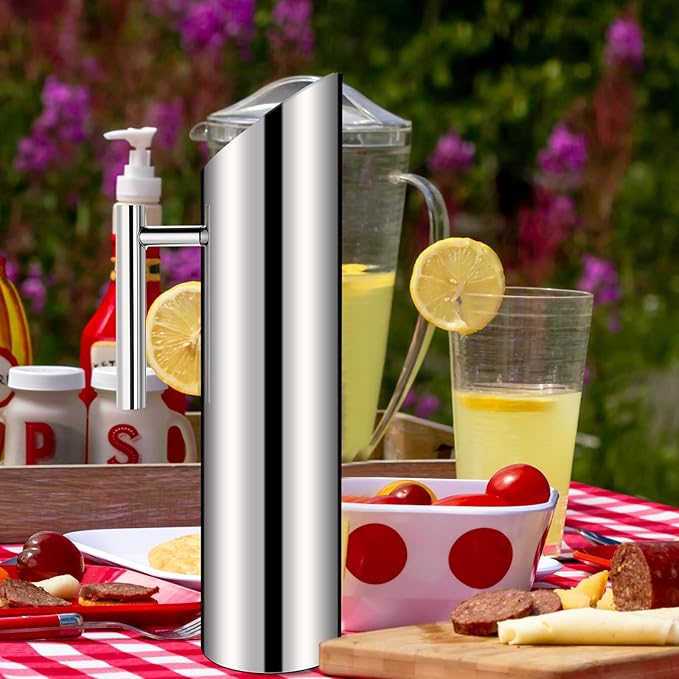 Funnymoom 3 Pack 70oz/2l Stainless Steel Water Pitcher Modern Metal Pitcher with Ice Guard Silver Carafe Drink with Handle or Iced Hot Drink Tea Juice Coffee Beer - Image 7