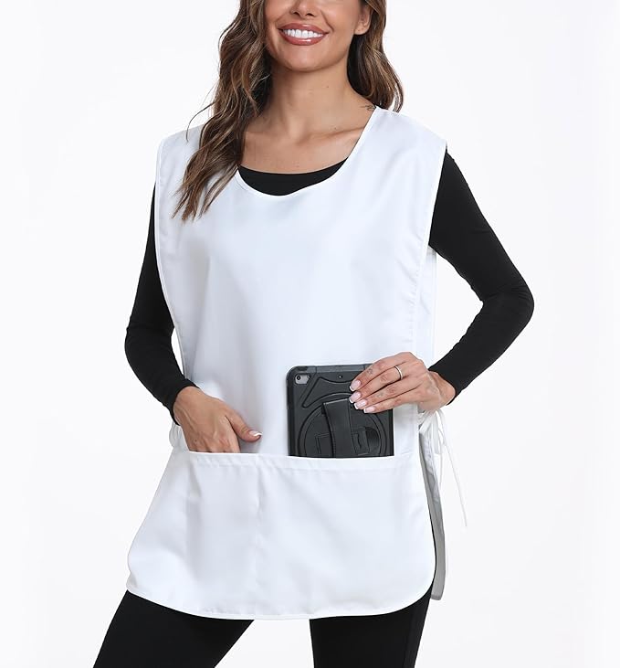 Xeoxarel Unisex Cobbler Apron with 3 Pockets, Smock Vest Apron, Suitable for Cooking,Kitchen,Garden,Hairstylist,Cleaning,Art