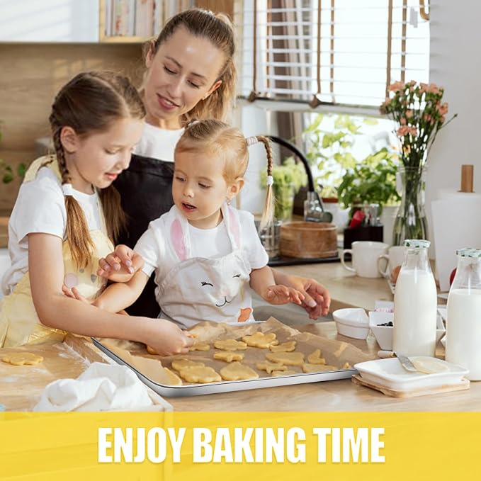 Terlulu Baking Sheet, Cookie Sheet, Stainless Steel Baking Pan, 2 Piece-19.6''x 13.8'' x 1.2'', Large Sheet Pan for Oven, Baking Tray for Baking&Roasting, Nonstick&Nontoxic&Easy Clean - Image 7