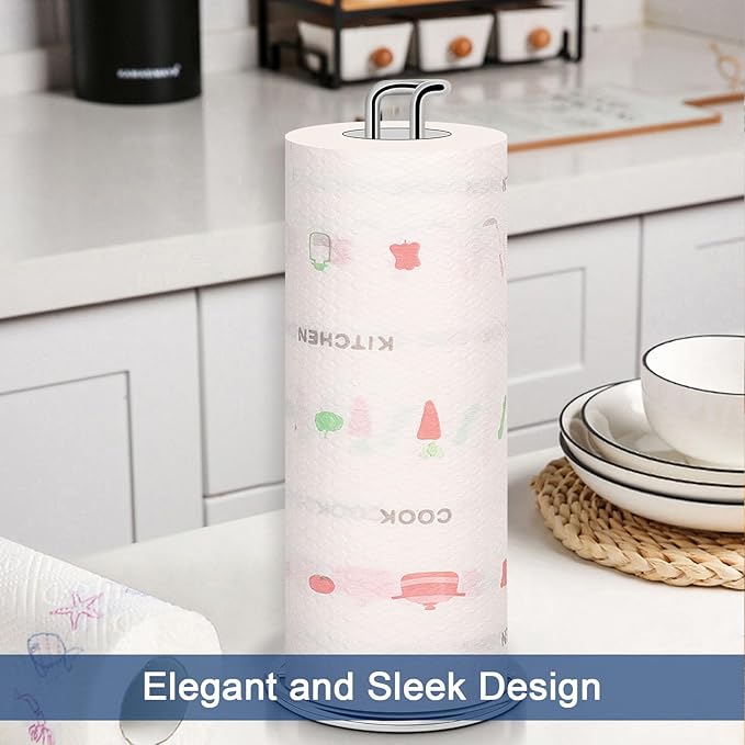 NearMoon Paper Towel Holder, Sturdy Paper Towel Stand Dispenser-All Metal, Standard or Jumbo-Sized for Kitchen Countertop, Farmhouse, Living Room (1 Pack, Chrome Finish) - Image 8