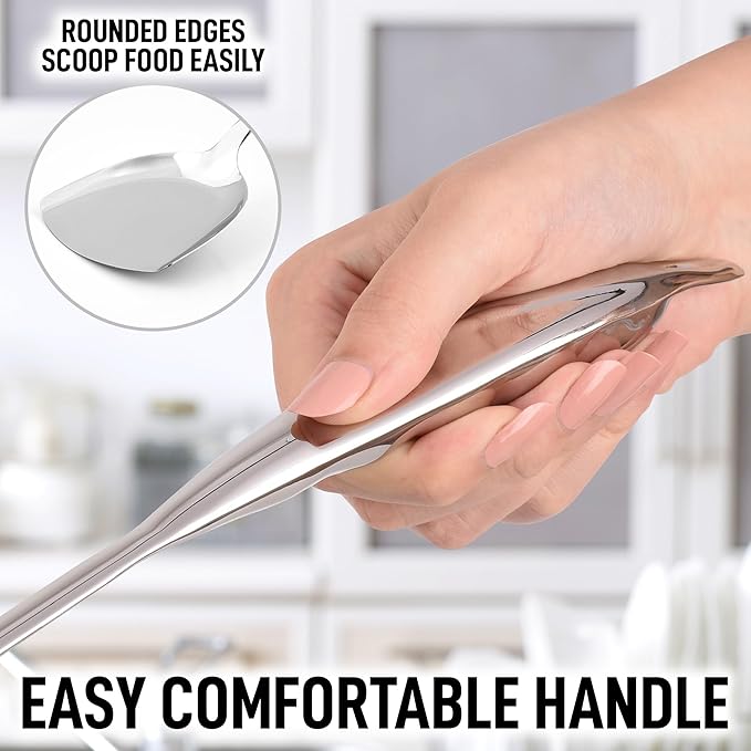 Zulay Kitchen Stainless Steel Wok Spatula - 14.8” Heat-Resistant Metal Turner for Stir-Fry, Sauté & Grilling - Durable, Rust-Proof & Dishwasher Safe Kitchen Utensil for Everyday Use - Image 6