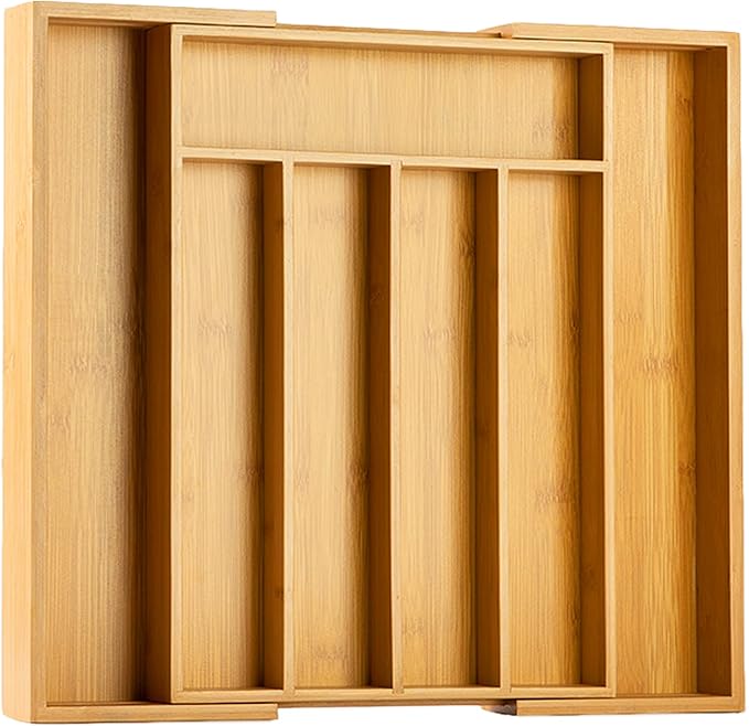 Bellsal Silverware Organizer Kitchen Drawer Organizer Expandable Bamboo Utensil Holder Cutlery Tray for Kitchen Utensil and Flatware Bedroom Office - Image 8