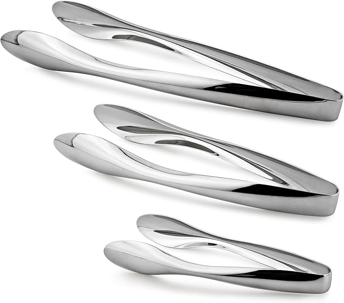 Cuisinox Polished Stainless Steel Serving Tongs, 9.5"