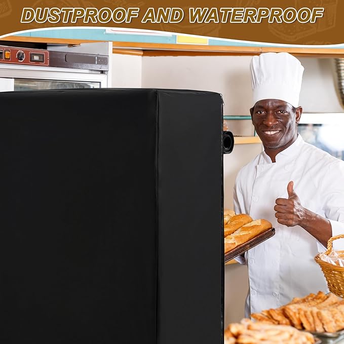 Riakrum 1 Pc Bun Pan Rack Cover Bakers Rack Cover 20 Tier Sheet for Home Kitchen Restaurant Dining Bakery 28" L x 23" W x 61" H(Black,Oxford Cloth) - Image 7