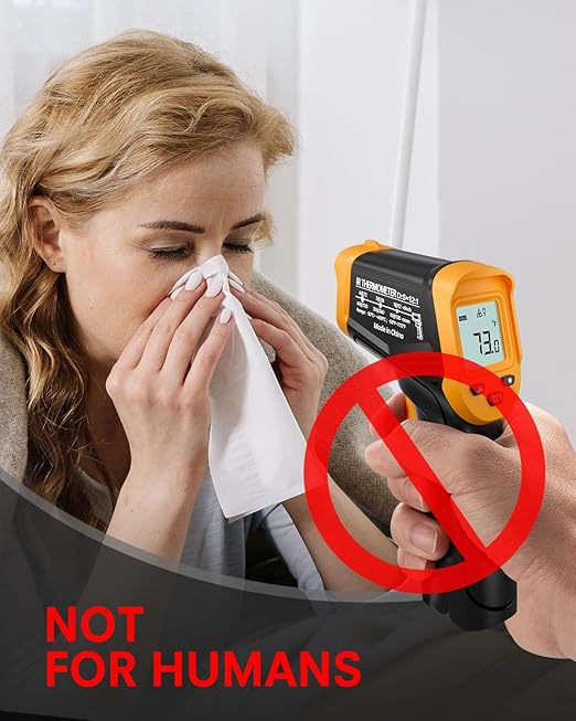 Eventek Infrared Thermometer Gun, -58°F to 1112°F Laser Thermometer Temperature Gun, IR Temp Gun for Cooking, Pizza Oven Accessories, Griddle, AC, Barbecue, Air, Fridge, Engine, Kitchen