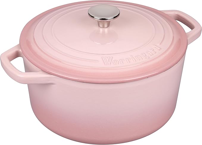 VORRINGARD Enameled Cast Iron Dutch Oven Pot with Lid, for Bread Baking, Round Bread Oven- include Sourdough Bread Baking Supplies set, 4.5QT, Pink - Image 8