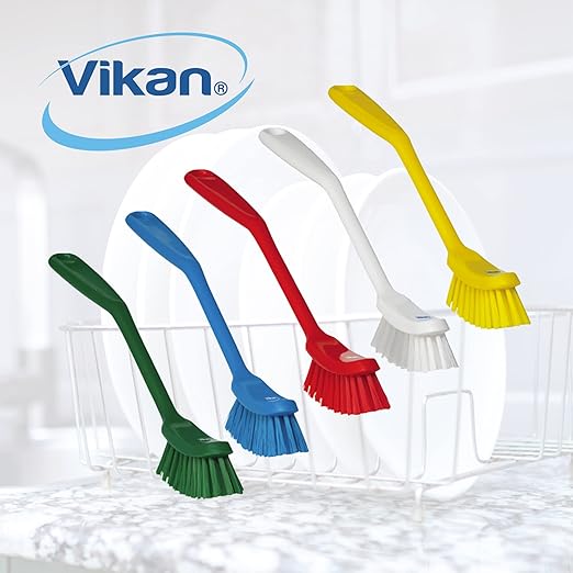 Vikan - Fine Dish Brush - Heavy-Duty, Narrow, Slip-Resistant Cleaning Brush, Polypropylene, Polyester Bristle, 11 Inch, Blue, (42873) - Image 9
