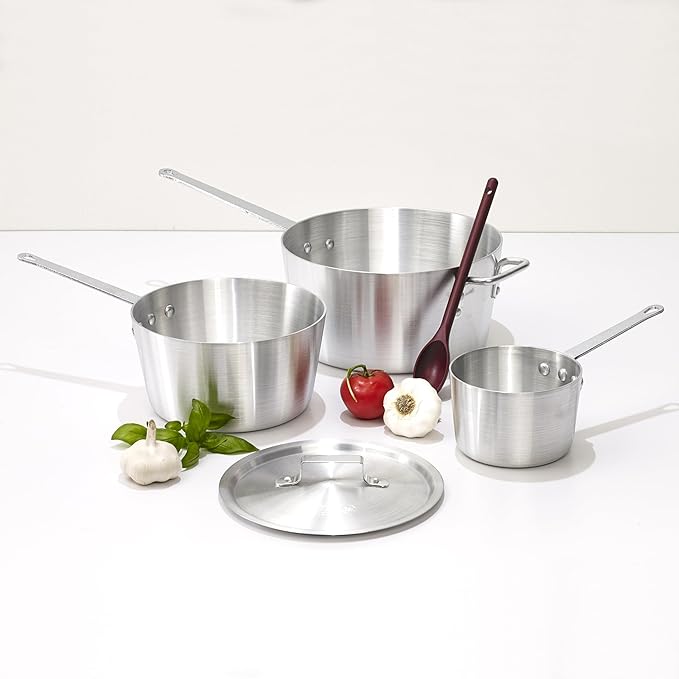 Winco Heavy-Duty Aluminum Tapered Sauce Pan, 3mm, 3.75 Quart - Image 9