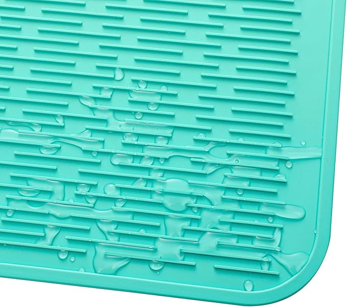 MicoYang Silicone Dish Drying Mat for Multiple Usage,Easy clean,Eco-friendly,Heat-resistant Silicone Mat for Kitchen Counter or Sink,Refrigerator or Drawer Liner Mint 3XL 28 inches x 18 inches - Image 9