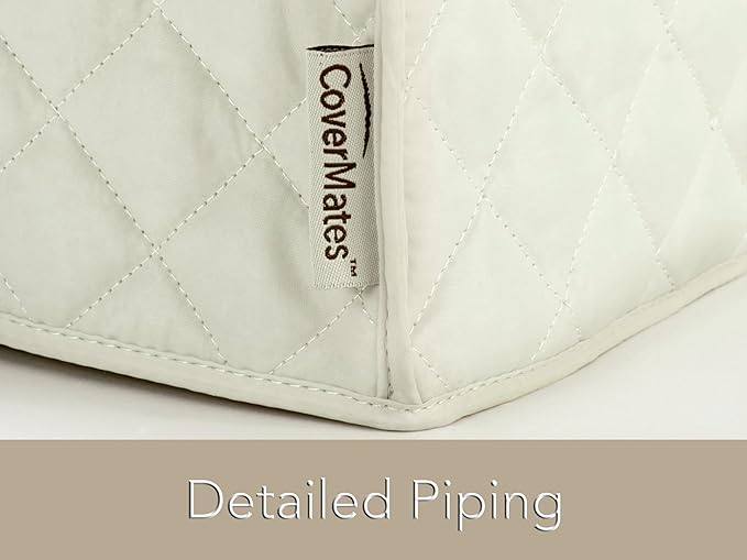 Covermates Keepsakes Stand Mixer Cover – Quilted Appliance Protector for Food Processors – Dust & Stain Resistant, Washable Slip‑On Design for Countertop Storage, Cream