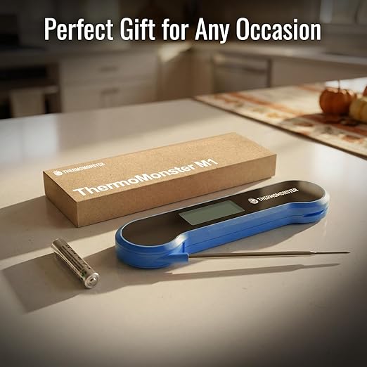 0.5 Sec Instant Read Meat Thermometer Digital with ±0.5℉ Precision, Food Thermometer for Cooking Kitchen Gadgets, Oven Grill Candy BBQ Essentials Accessories, Gifts for Him Dad Men Birthday, Blue - Image 9