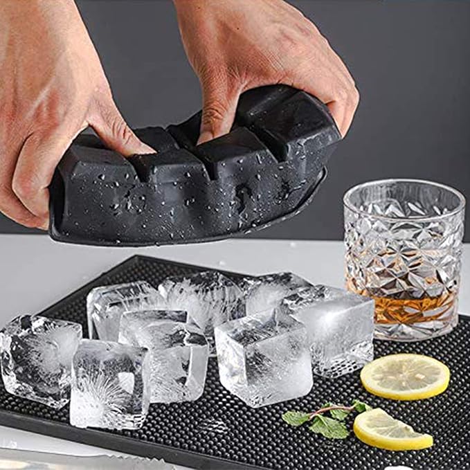 LessMo Ice Cube Tray with Lid - 2 Pack Large Silicone Ice Tray Molds for Freezer, BPA Free, Big Square Ice Cube for Whiskey, Cocktails, Baby Food, Juices - Image 6