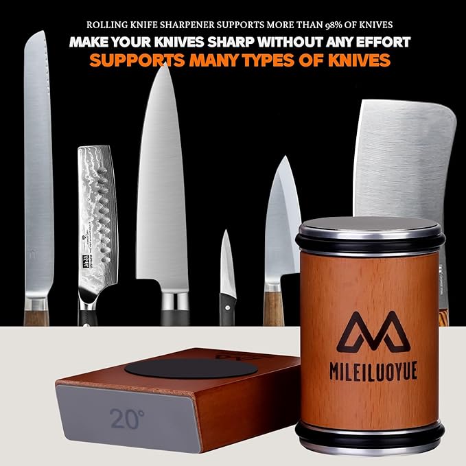 Knife Sharpener Tool Rolling Knife Sharpener Kit, Ceramic Disc Sharpeners Are Used,15°&20° Magnetic Inclination Angles Making Sharpening Easier,for Gift Teachers' Day Thanksgiving, Christmas - Image 7
