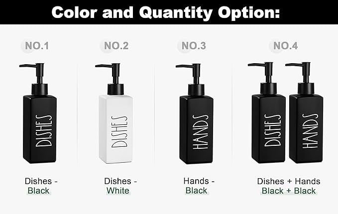 Hand Soap Dispenser, Matte Black Soap Dispenser for Bathroom, Glass Hands Liquid Dispenser with Pump, Farmhouse Soap Bottle Dispenser, Refillable Soap Bottle for Bathroom Decor, 12.3fl oz - Image 7