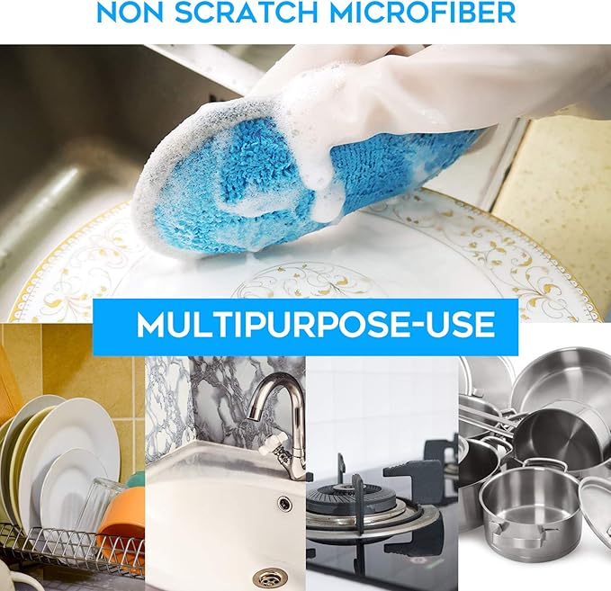 Dual Sided All-Purpose Sponges Kitchen,Dish Sponge for Washing Dishes Cleaning Kitchen,Non Scratch,Rough Scrubbers for Non-Stick Cookware, Soft Microfiber Scrub for Dishes(12 Pack) - Image 6