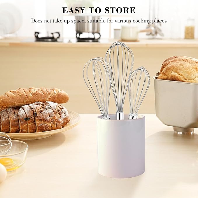 NileHome Whisk, Stainless Steel Wisk Set 8" 10" Kitchen Whisk Wisking Tool Kitchen Wisk Wire Whisks for Cooking, Whisking, Blending, Beating, Stirring-… - Image 7