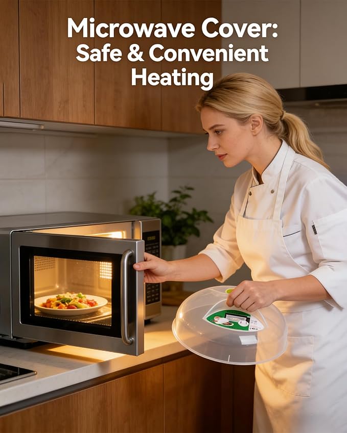 Microwave Splatter Cover, Microwave Cover for Food, Large Microwave Plate Cover Guard Lid with Steam Vents Keeps Microwave Oven Clean, 11.5 Inch BPA Free & Dishwasher Safe