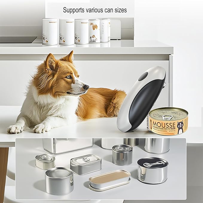 Electric Can Opener, Open Cans with a Simple Press of a Button — Automatic, Hands-free, Smooth Edges, Type-C Rechargeable, Fits for All Can Sizes