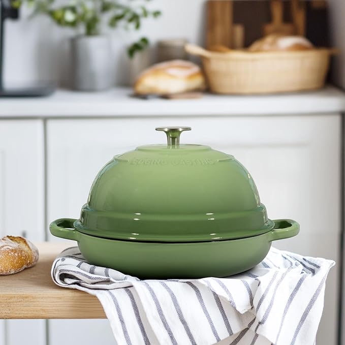 EDGING CASTING Enameled Cast Iron Dutch Oven Pot with Lid, Round Bread Oven for Homemade Sourdough Bread Baking, 6 Quart, Pistachio Green - Image 7