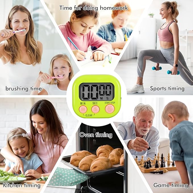 12 Pack Multi-Function Electronic Timer, Learning Management, Suitable for Kitchen, Study, Work, Exercise Training, Outdoor Activities(not Including Battery) - Image 6