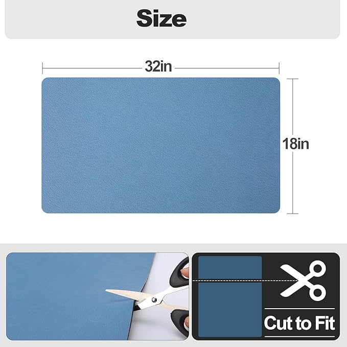 Ecotrim - Dish Drying Mat for Kitchen Counter | Coffee Bar Mat for Countertops | Heat Resistant Drainer Mat with Non-slip Rubber Backed | Hide Stain Kitchen Absorbent Draining Mat | Blue 18"x32" - Image 6