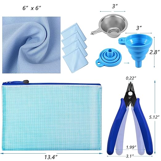 LCD 3D Printer Accessories Resin Tool Kit Includes Stainless Steel Funnel, Resin Filter, Silicone Pad, Photosensitive Resin Bottle, Basic Tools for SLA/DLP Printing
