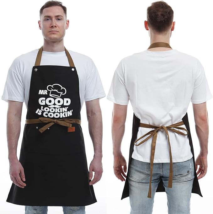 Gifts for Dad from Daughter Son, Father's Day Gifts - Birthday, Thanksgiving Gift for Dad, Manly Gift for Friends - Funny Birthday Presents for Him, Brother, Funny Cooking Apron with Pockets