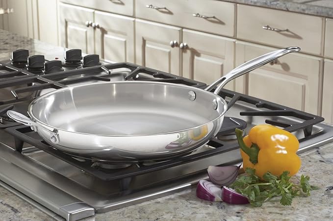 Cuisinart 722-30H Chef's Classic Stainless 12-Inch Open Skillet with Helper Handle,Stainless Steel - Image 2