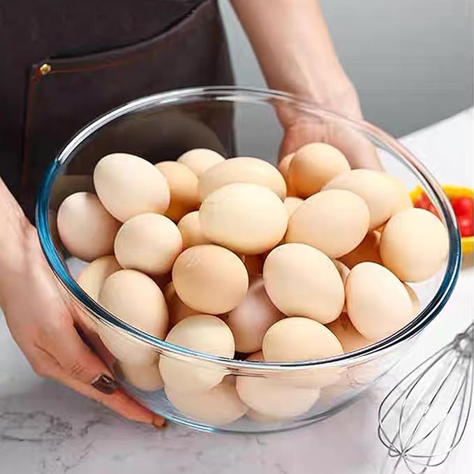 6.2Quart Large Glass Bowls with Lid,Thickened 12Inch Clear Glass Salad Cooking Bowls for Kitchen Salad Bread Storage, For Prepping, Marinating & Mixing Brining Kimch - Image 7